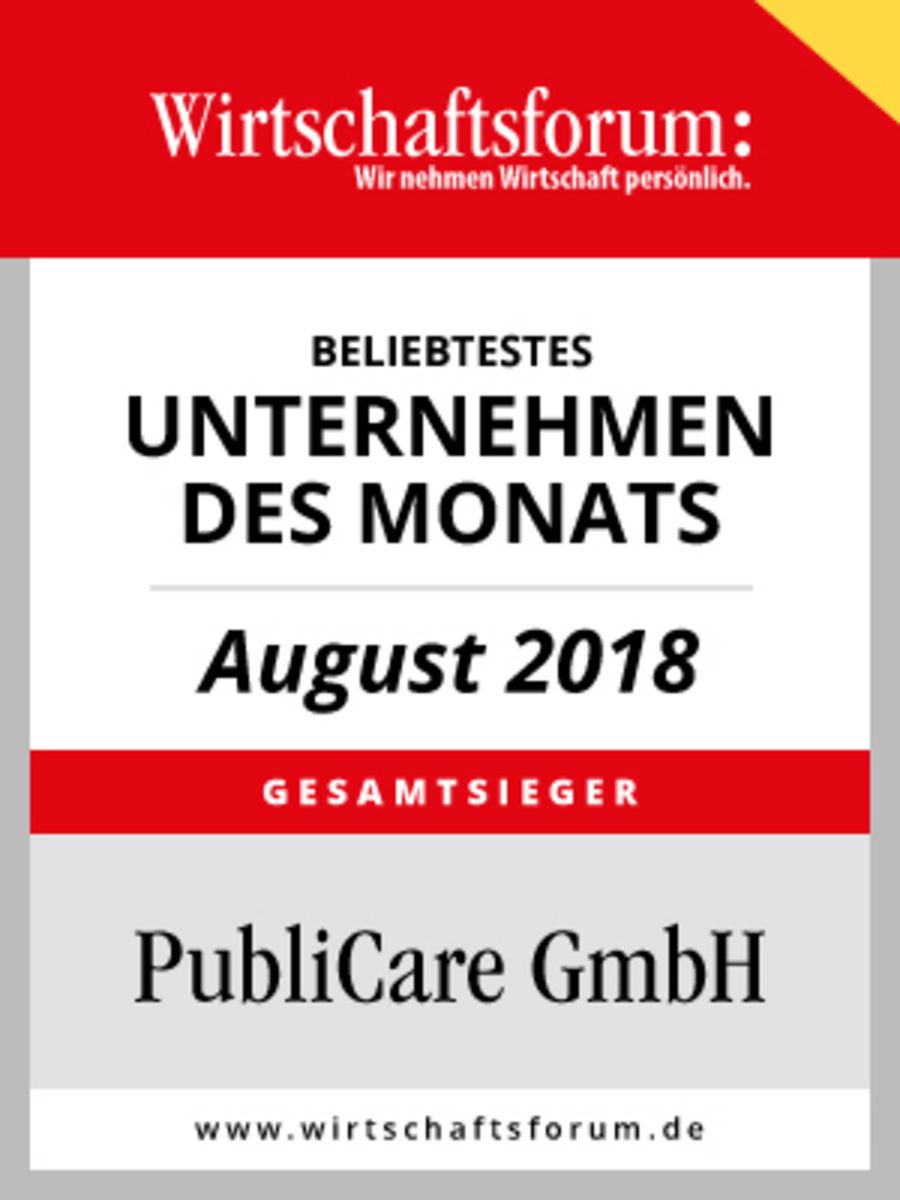 PubliCare Unternehmen des Monats August 2018