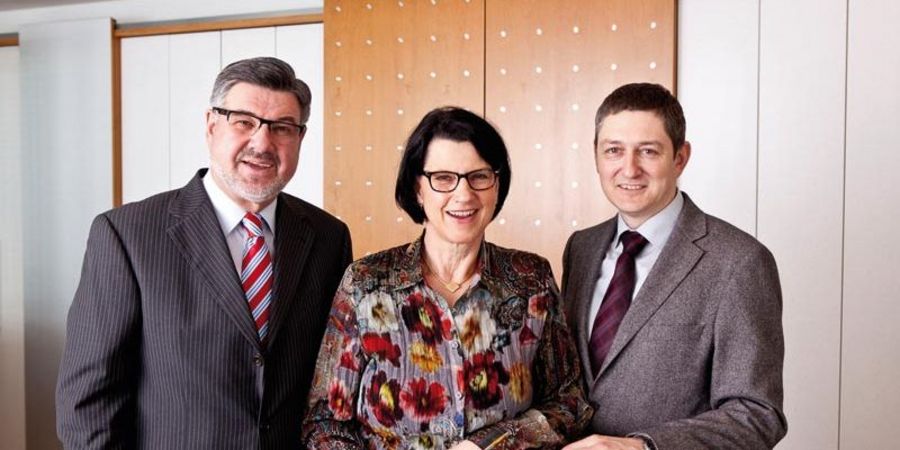 Gerhard Lillich und Elke Lillich-Groß, Geschäftsführer, und Serge Dorffer, Prokurist (von links)