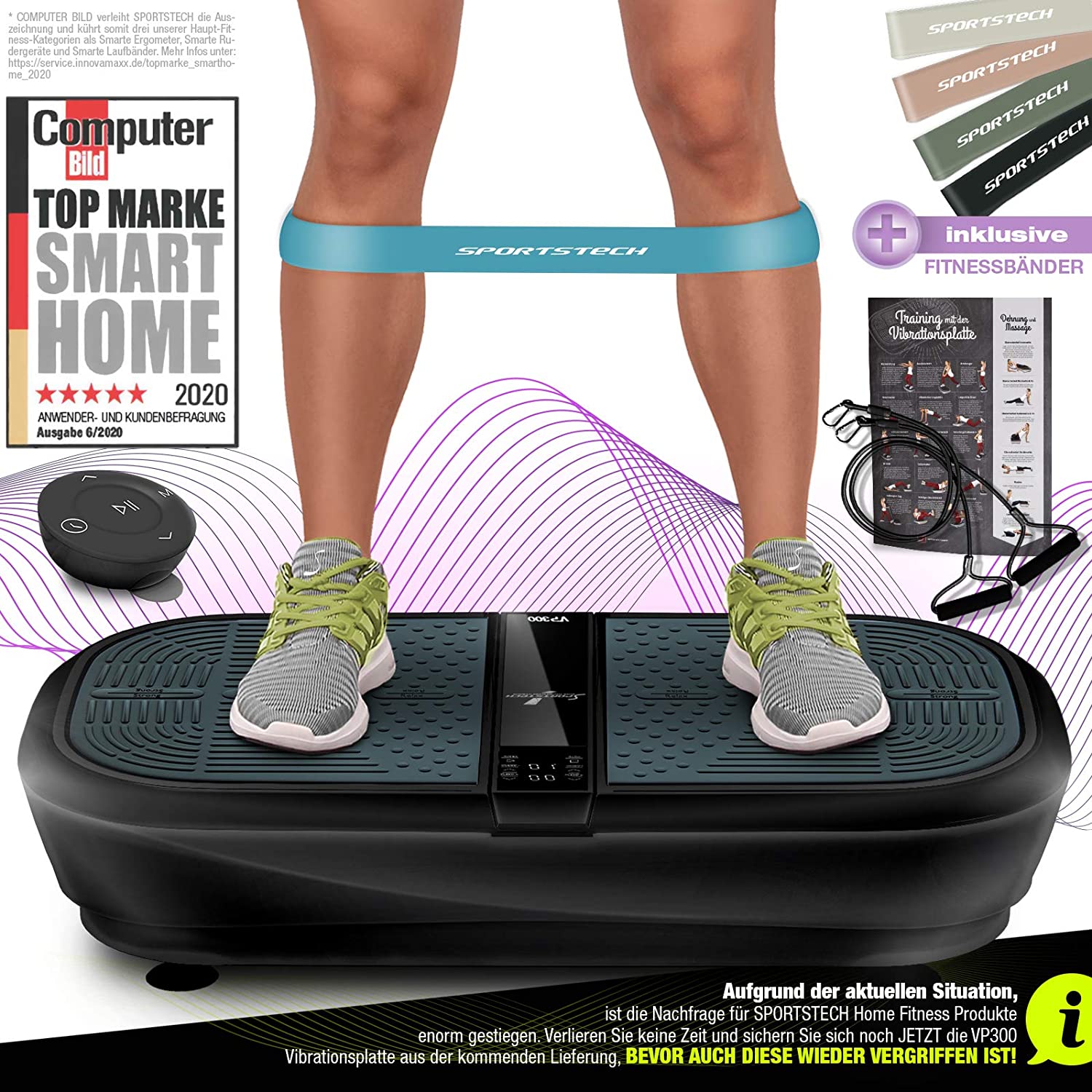 sportstech vibration plate vp300 erfahrungen Sportstech Vibrationsplatte VP 300 main image 1