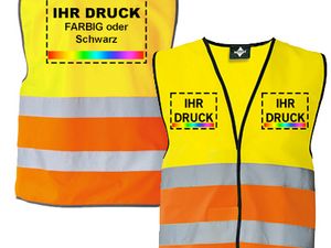 Warnweste bedruckt - Sicherheitsweste - Reflektierende Weste