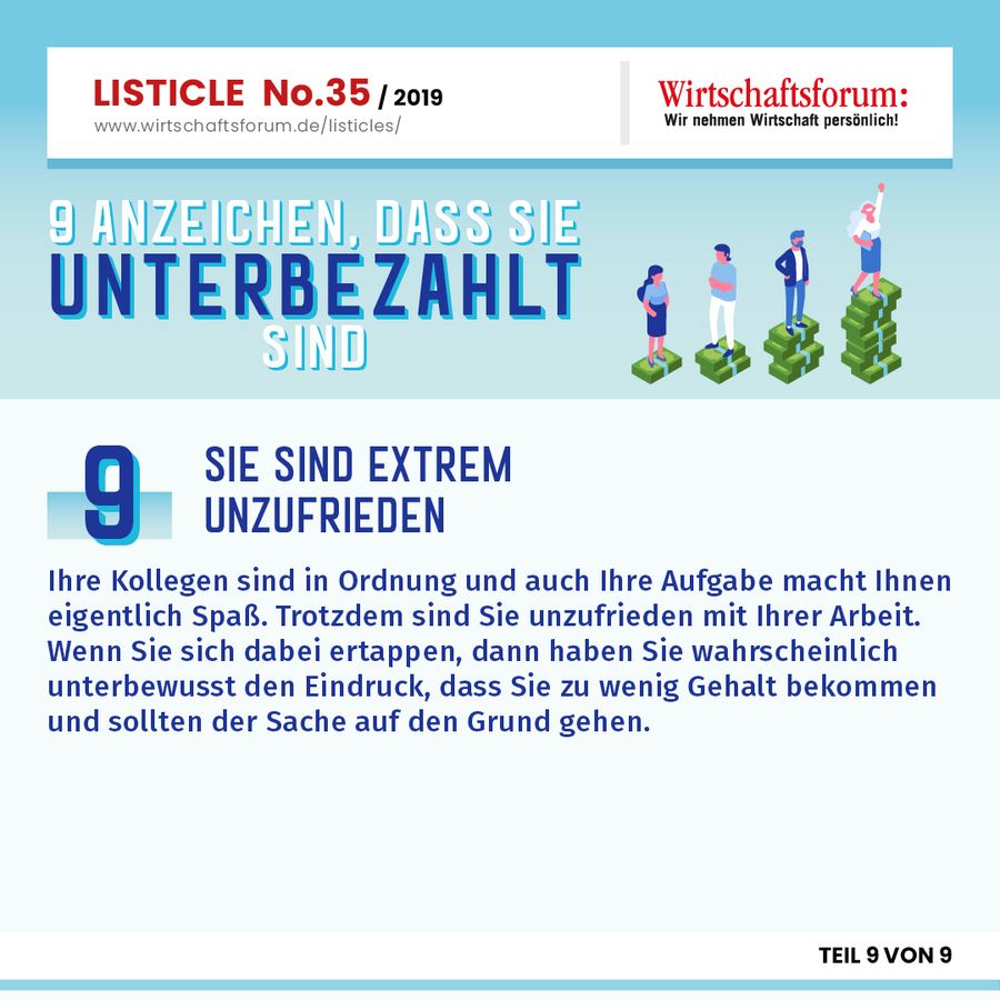 9 Anzeichen, dass Sie unterbezahlt sind - Sie sind extrem unzufrieden 