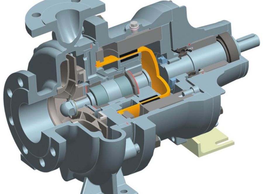 Darin stecken technisches Know-how und viel Erfahrung: Schnittzeichnung einer Pumpe