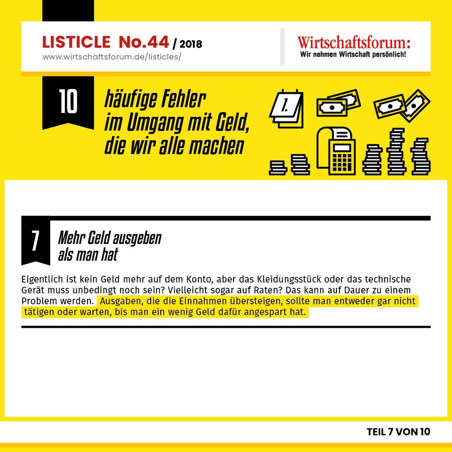 10 häufige Fehler im Umgang im Geld, die wir alle machen - Mehr Geld ausgeben als man hat 