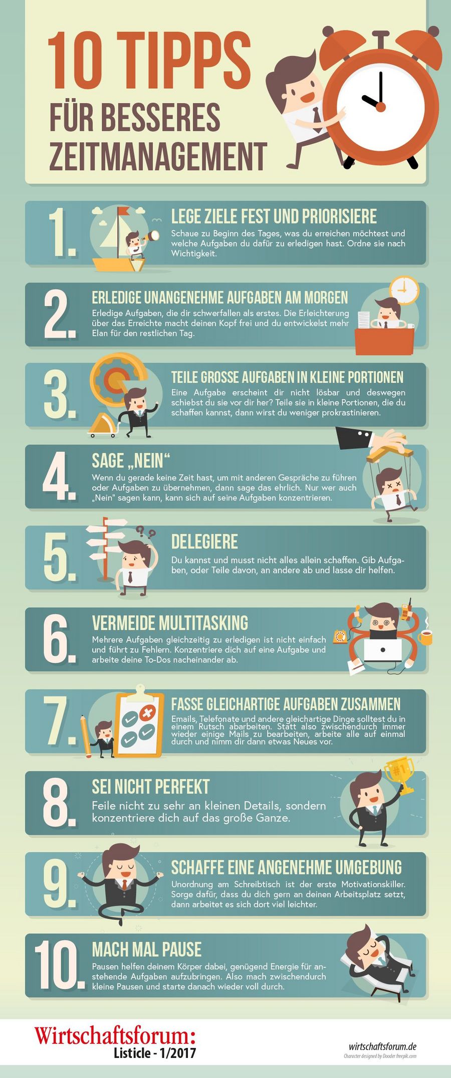 10 Tipps für besseres Zeitmanagement - Wirtschaftsforum Listicles 