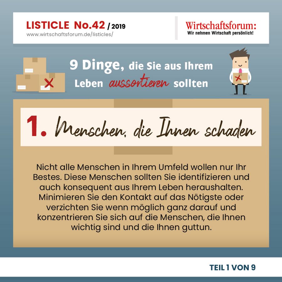 9 Dinge, die Sie aus Ihrem Leben aussortieren sollten - Menschen, die Ihnen schaden