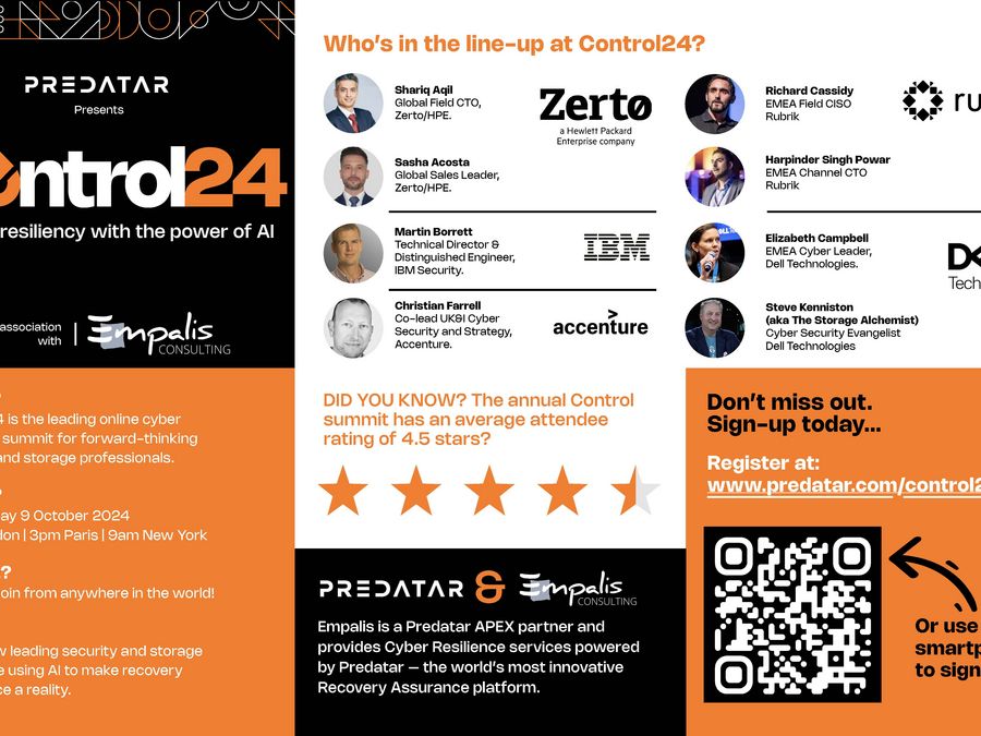 Predatar presents Control24 - the world's leading online summit for cyber resiliency.
