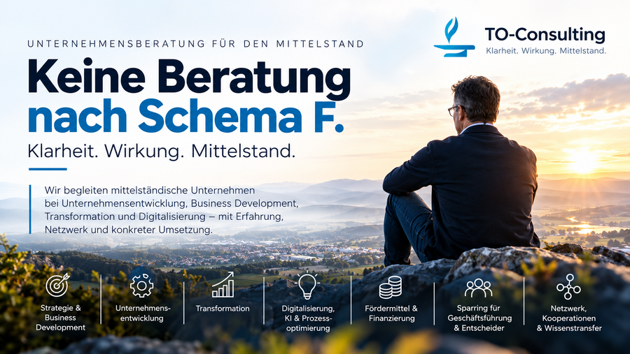 Unternehmensberatung für den Mittelstand: Keine Beratung nach Schema F