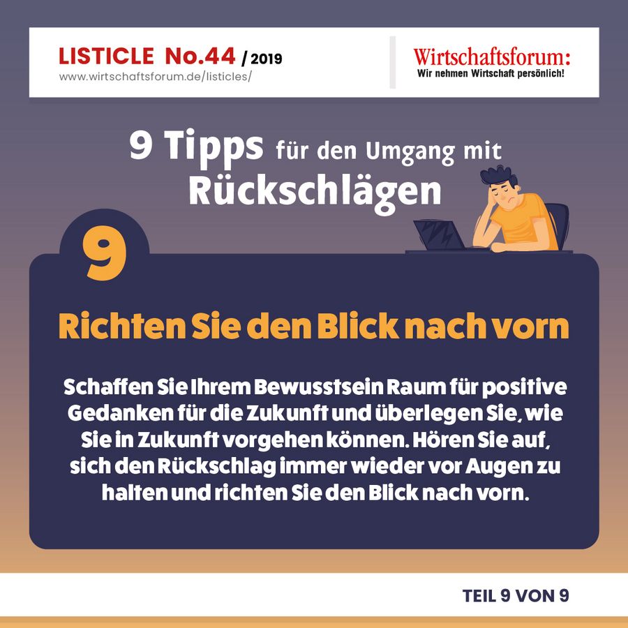 9 Tipps für den Umgang mit Rückschlägen - Richten Sie den Blick nach vorn 