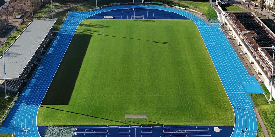 Das Floschenstadion aus der Vogelperspektive: ein weiteres wichtiges Referenzprojekt von Garten Moser