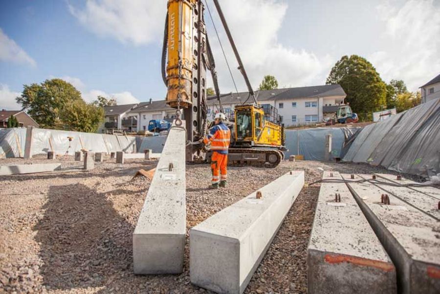 Aarsleff Grundbau Pfahlgründung für eine Tiefgarage in Bochum