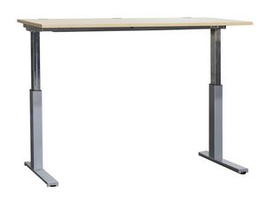Steh-Sitz-Schreibtisch "Space" mit Gasdruckfeder von Kinnarps in ahorn, 160 x 80 cm