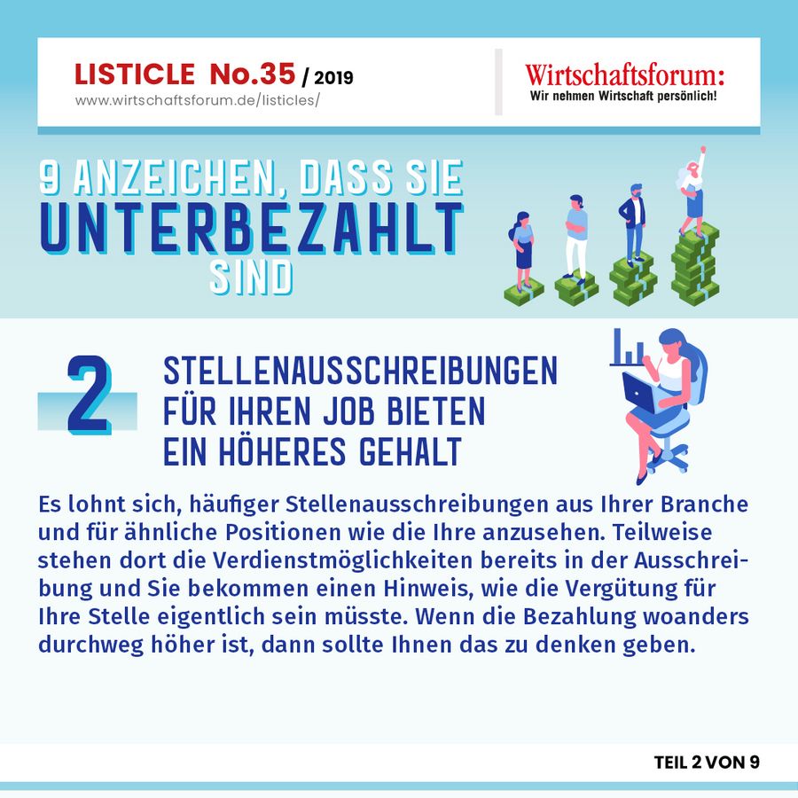 9 Anzeichen, dass Sie unterbezahlt sind  - Stellenausschreibungen für Ihren Job bieten ein höheres Gehalt 
