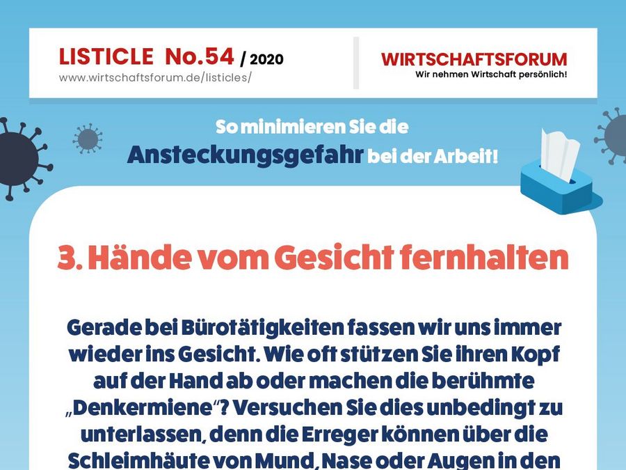 Hände vom Gesicht fernhalten Hände vom Gesicht fernhalten