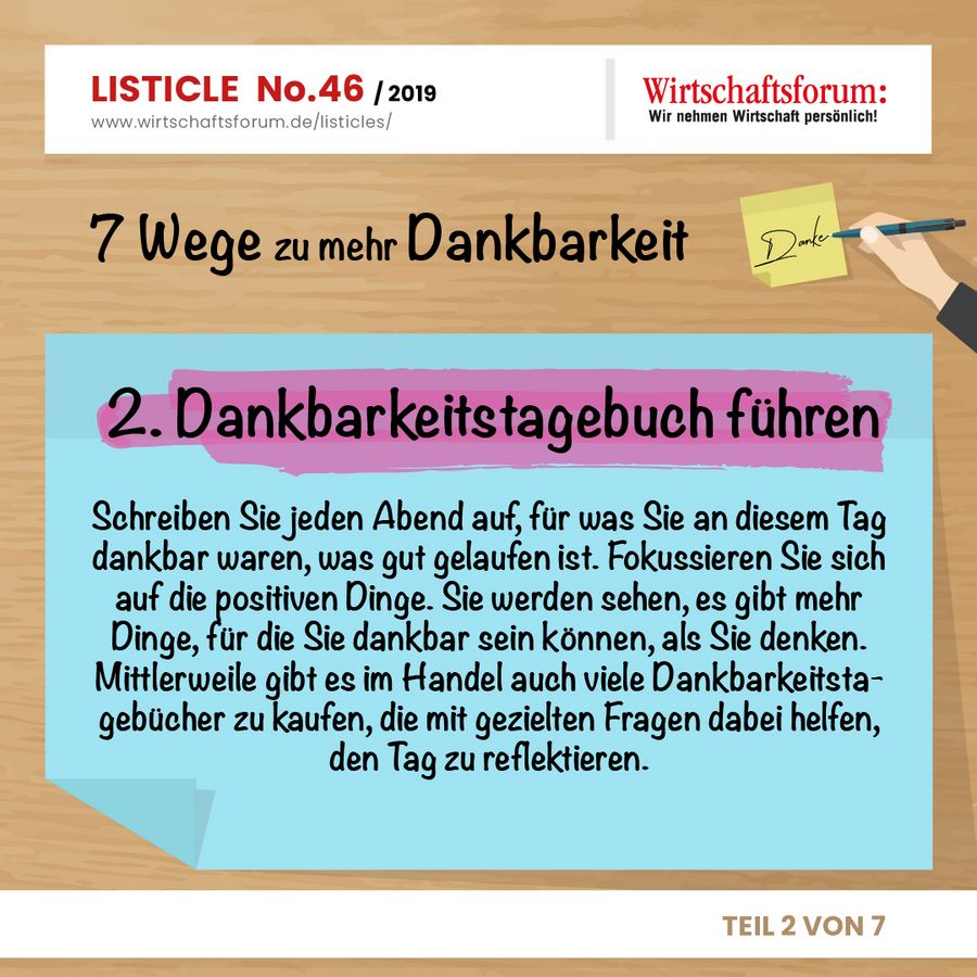 7 Wege zu mehr Dankbarkeit - Dankbarkeitstagebuch führen 