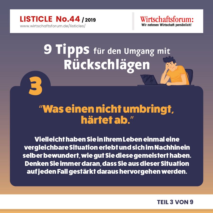 9 Tipps für den Umgang mit Rückschlägen - “Was einen nicht umbringt, härtet ab.” 