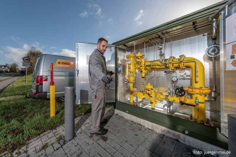 e-netz Südhessen Gasdruckregelstation im Netzgebiet