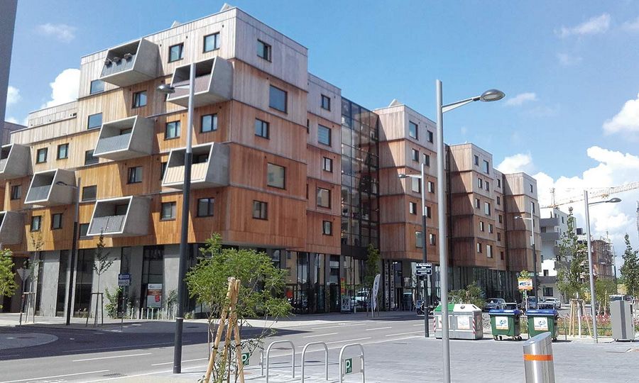 Nachhaltigkeit in der Seestadt Aspern in Wien, Holz-Beton-Hybridbau von Weissenseer