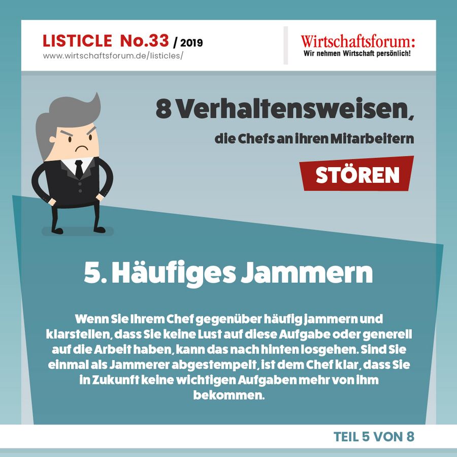 8 Verhaltensweisen, die Chefs an ihren Mitarbeitern stören - Häufiges Jammern  
