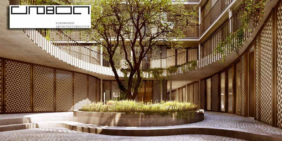 Innenhof als Teilaspekt des Neubaus von Eigentumswohnungen in der Erhardtstraße | Euroboden GmbH