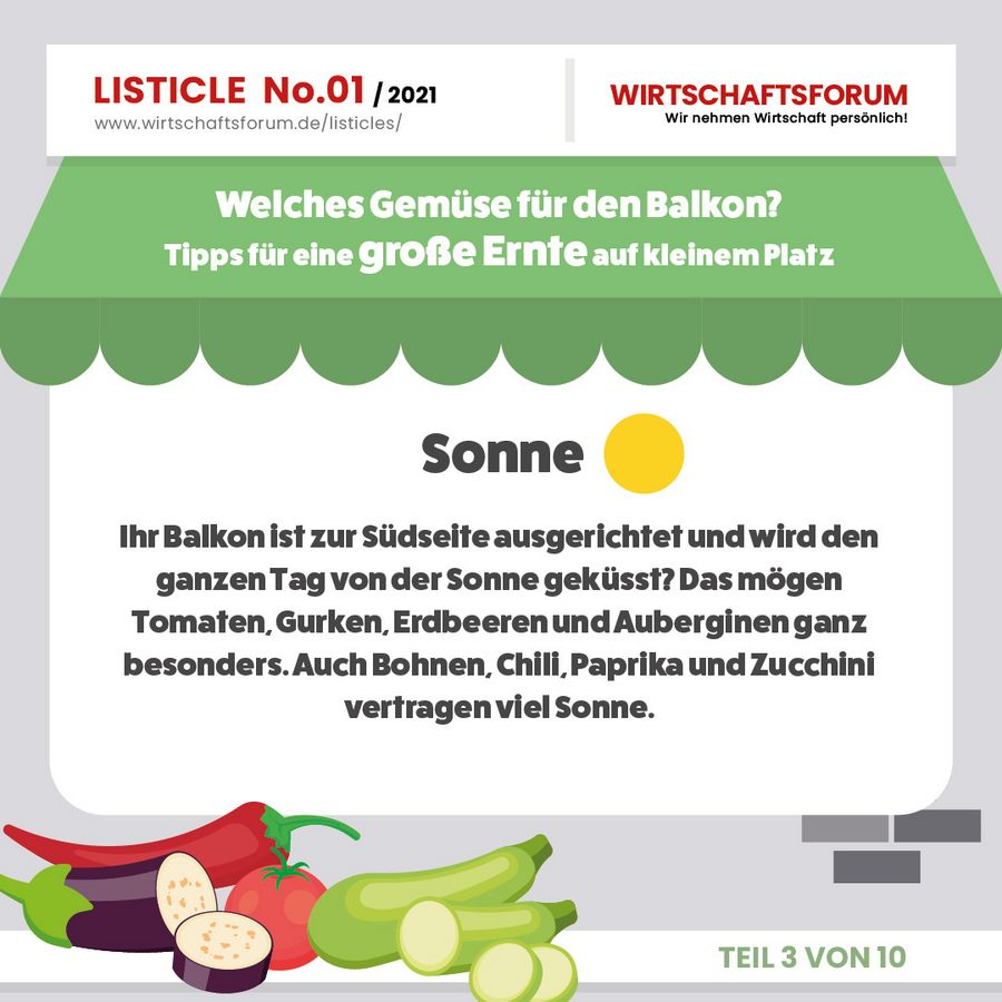 Gemüse für den Balkon