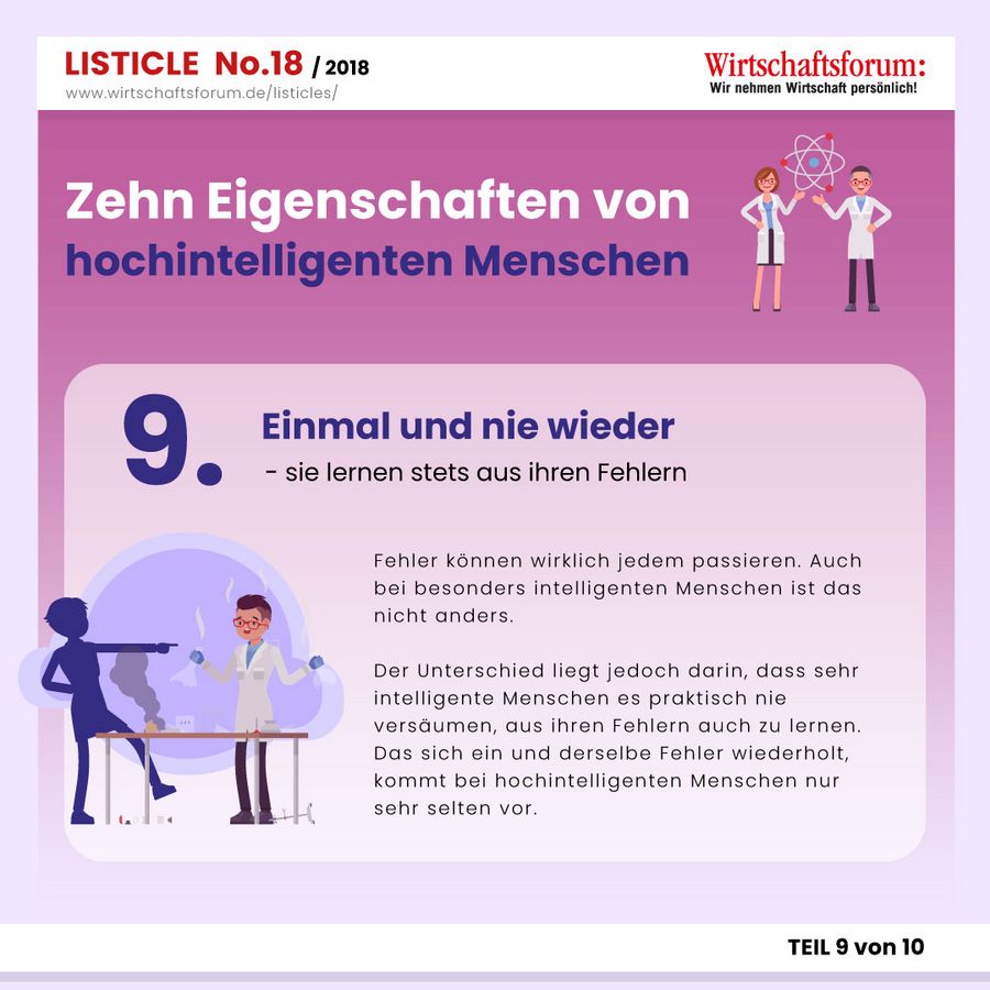 10 Eigenschaften von hochintelligenten Menschen - Einmal und nie wieder