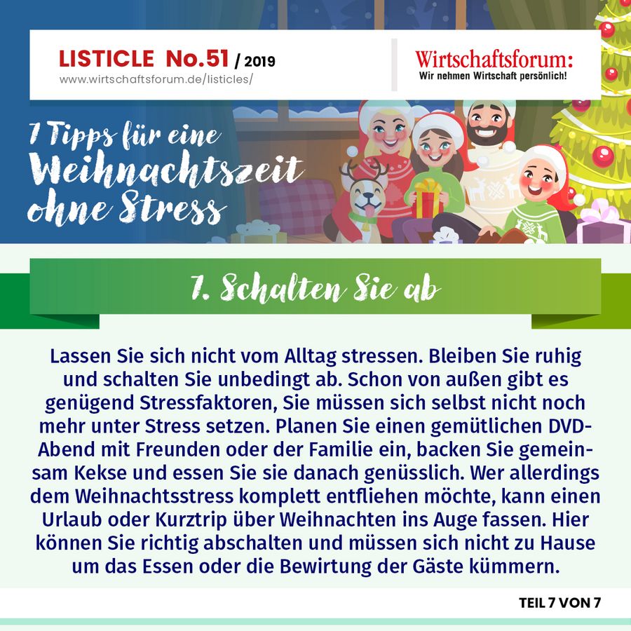 7 Tipps für eine Weihnachtszeit ohne Stress - Schalten Sie ab 