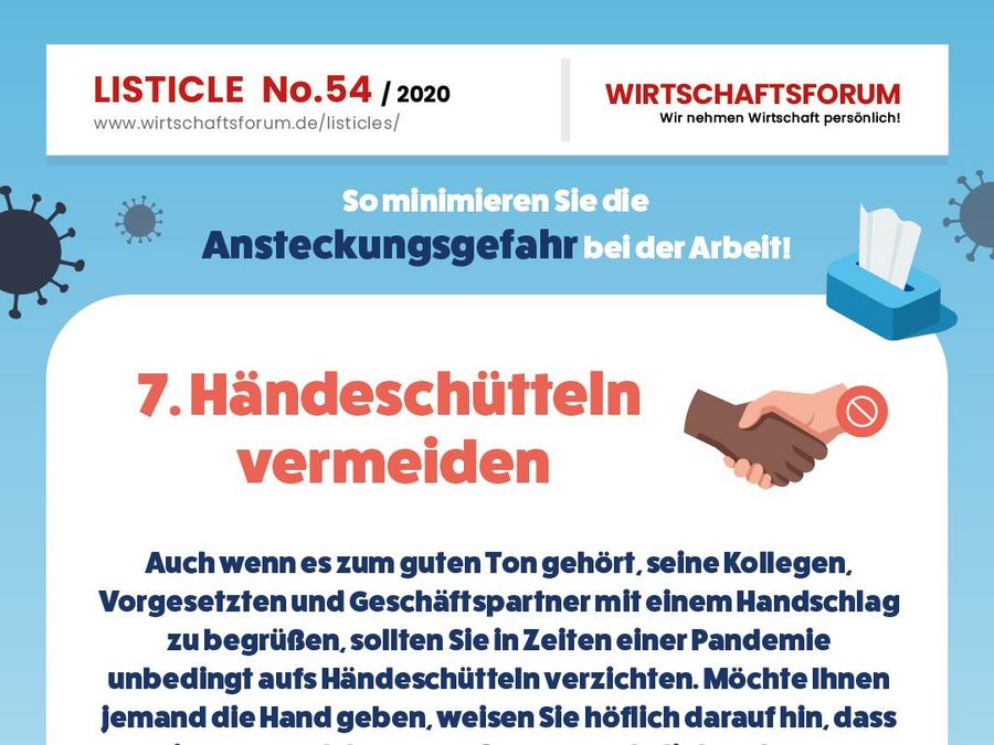 Händeschütteln vermeiden