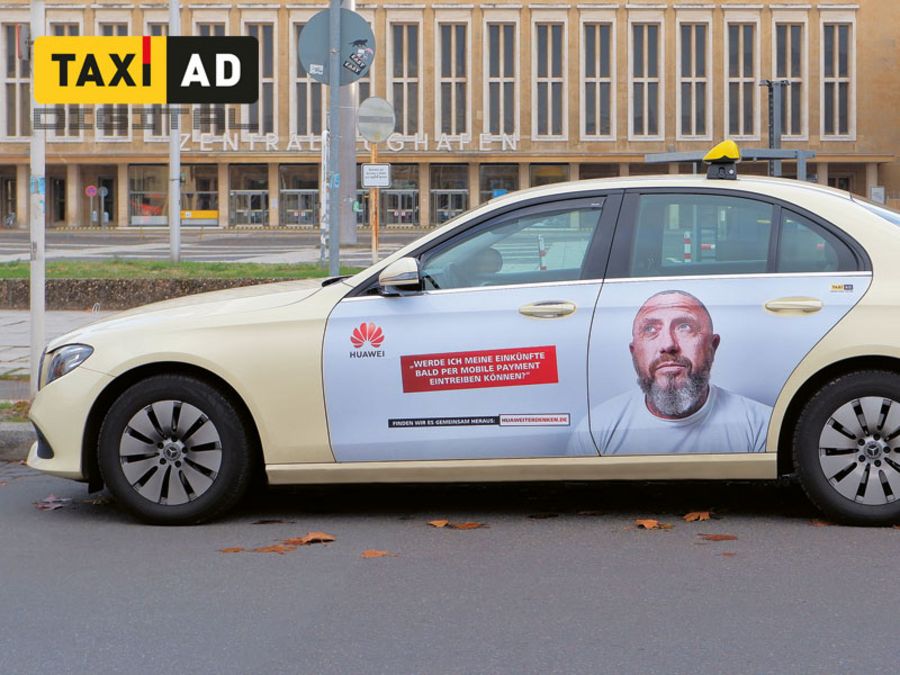 Taxiwerbung: Immer da, wo viele Menschen sind