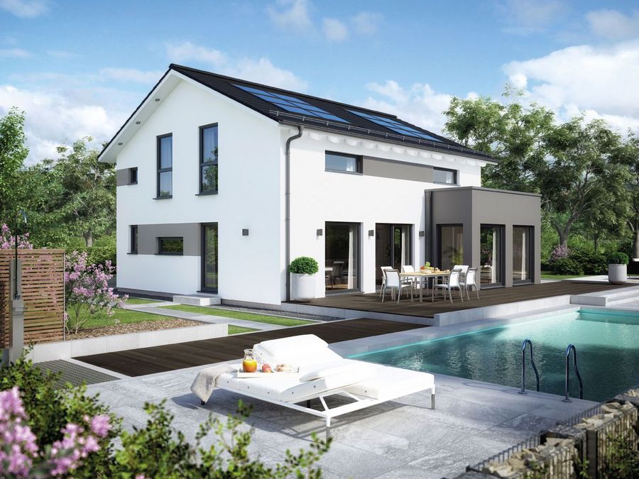 Musterhaus Ulm in energieeffizienter Kompaktbauweise und mit eigenem Swimmingpool