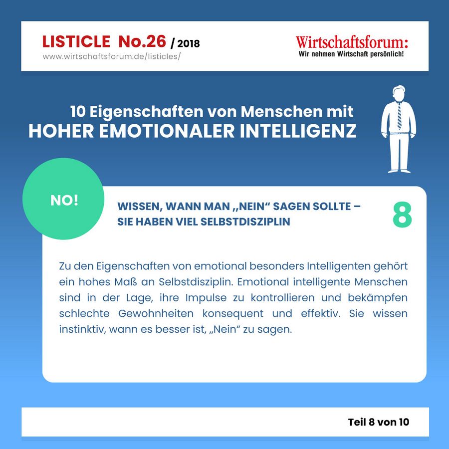 10 Eigenschaften von Menschen mit hoher emotionaler Intelligenz - Wirtschaftsforum Listicle