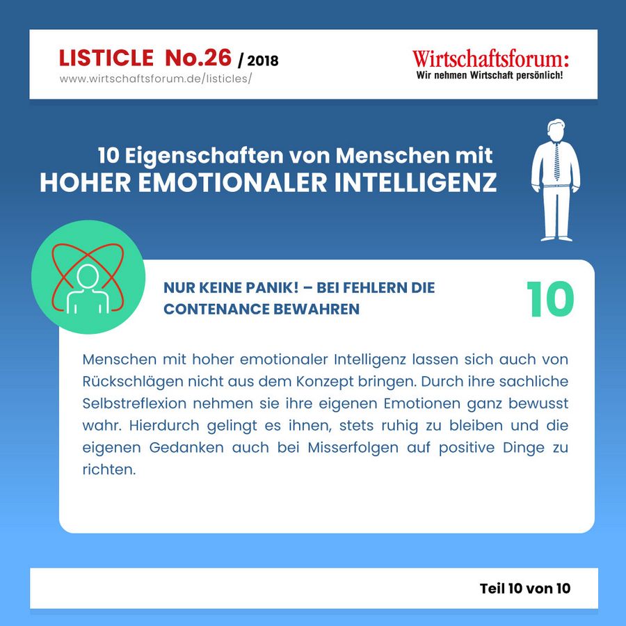 10 Eigenschaften von Menschen mit hoher emotionaler Intelligenz - Wirtschaftsforum Listicle