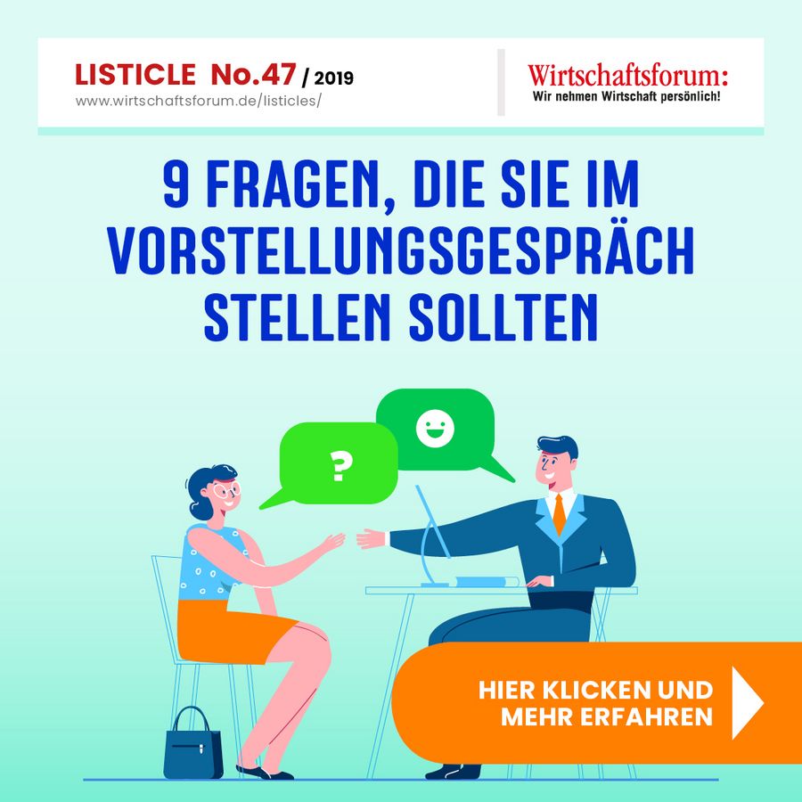 9 Fragen für Vorstellungsgespräche | Wirtschaftsforum
