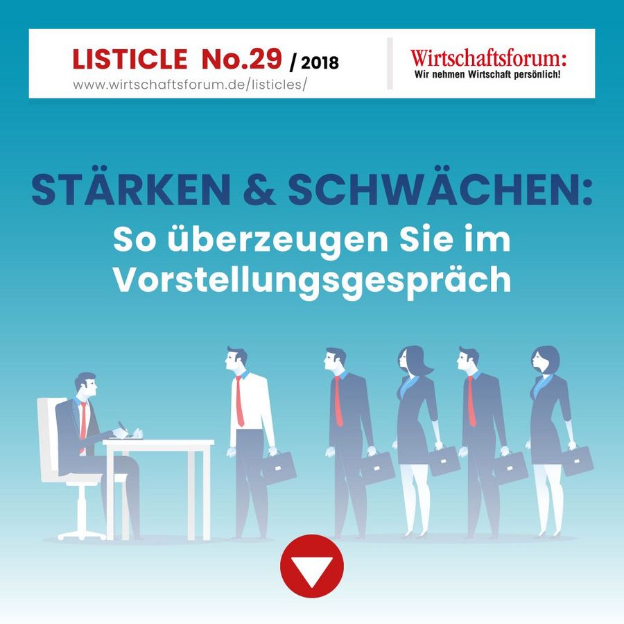 Stärken & Schwächen: So überzeugen Sie im Vorstellungsgespräch - Wirtschaftsforum Listicle