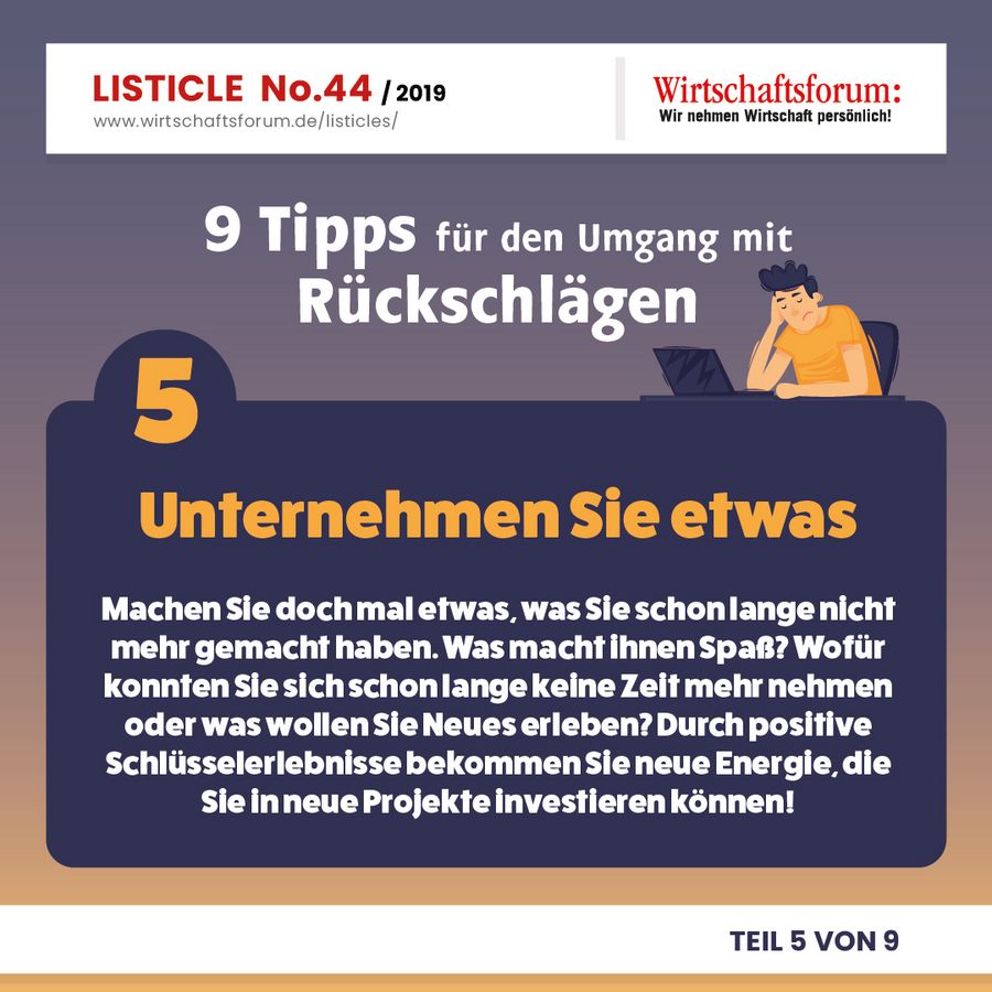 9 Tipps für den Umgang mit Rückschlägen - Unternehmen Sie etwas  