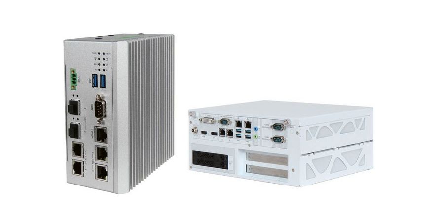 KIOSK Embedded Systems Portwell ANSB-8A64-Series und Portwell PECA-6232T Fanless DIN-Rail Gateway