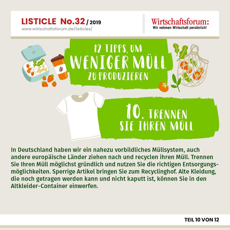 12 Tipps, um weniger Müll zu produzieren - Trennen Sie Ihren Müll 