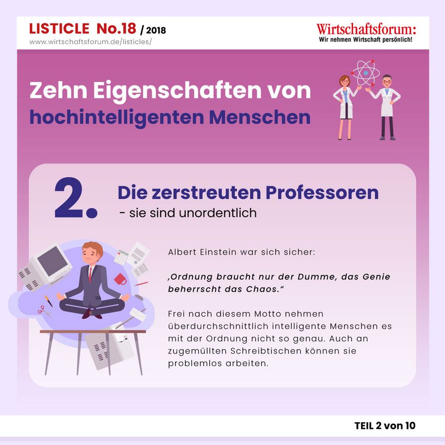 10 Eigenschaften von hochintelligenten Menschen - Die zerstreuten Professoren