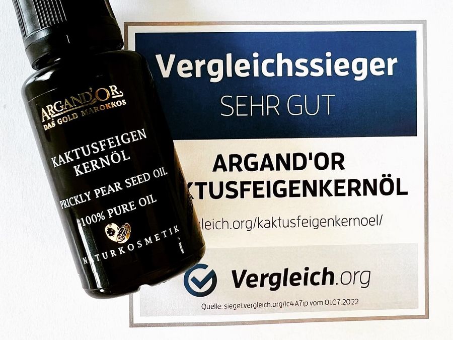 Argand’Or Kaktusfeigenkernöl auch 2023 Vergleichssieger Argand’Or Kaktusfeigenkernöl auch 2023 Vergleichssieger