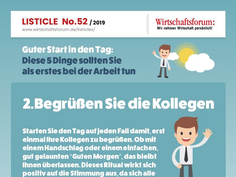 Begrüßen Sie die Kollegen