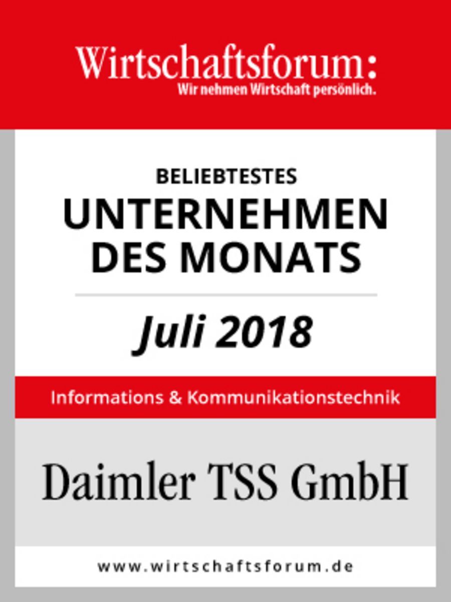 Daimler TSS Unternehmen des Monat Juli 2018 Badge