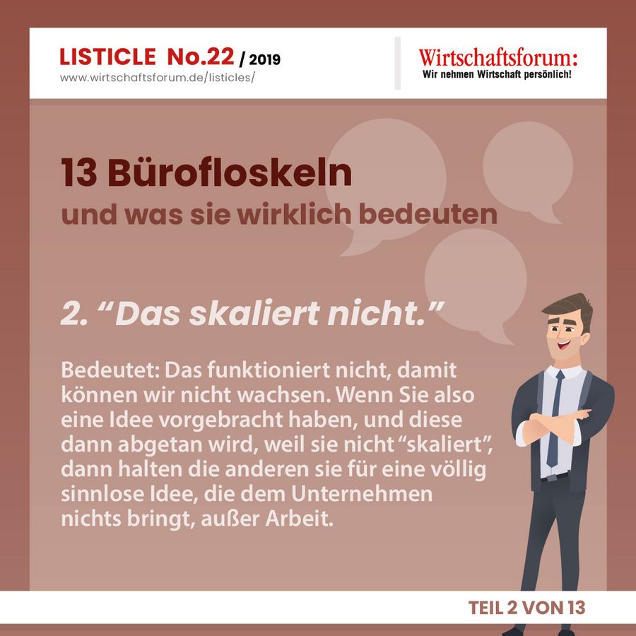 13 Bürofloskeln und was sie wirklich bedeuten - Wirtschaftsforum Listicle