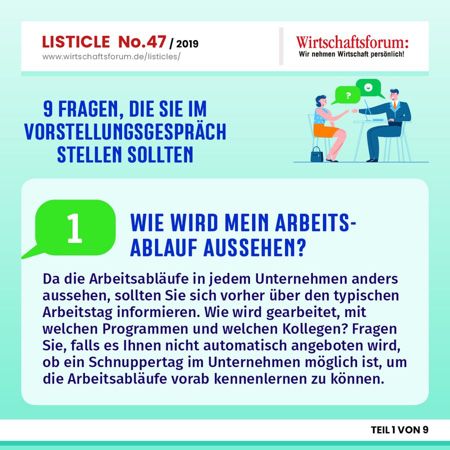 9 Fragen, die Sie im Vorstellungsgespräch stellen sollten - Wie wird mein Arbeitsablauf aussehen? 