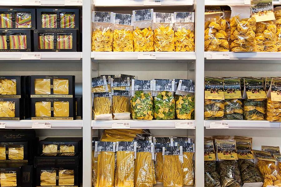 Die Produktübersicht der Pasta-Sorten von Eataly.