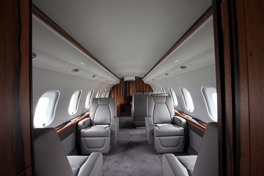 Innenansicht der Kabine einer Bombardier Global 6000