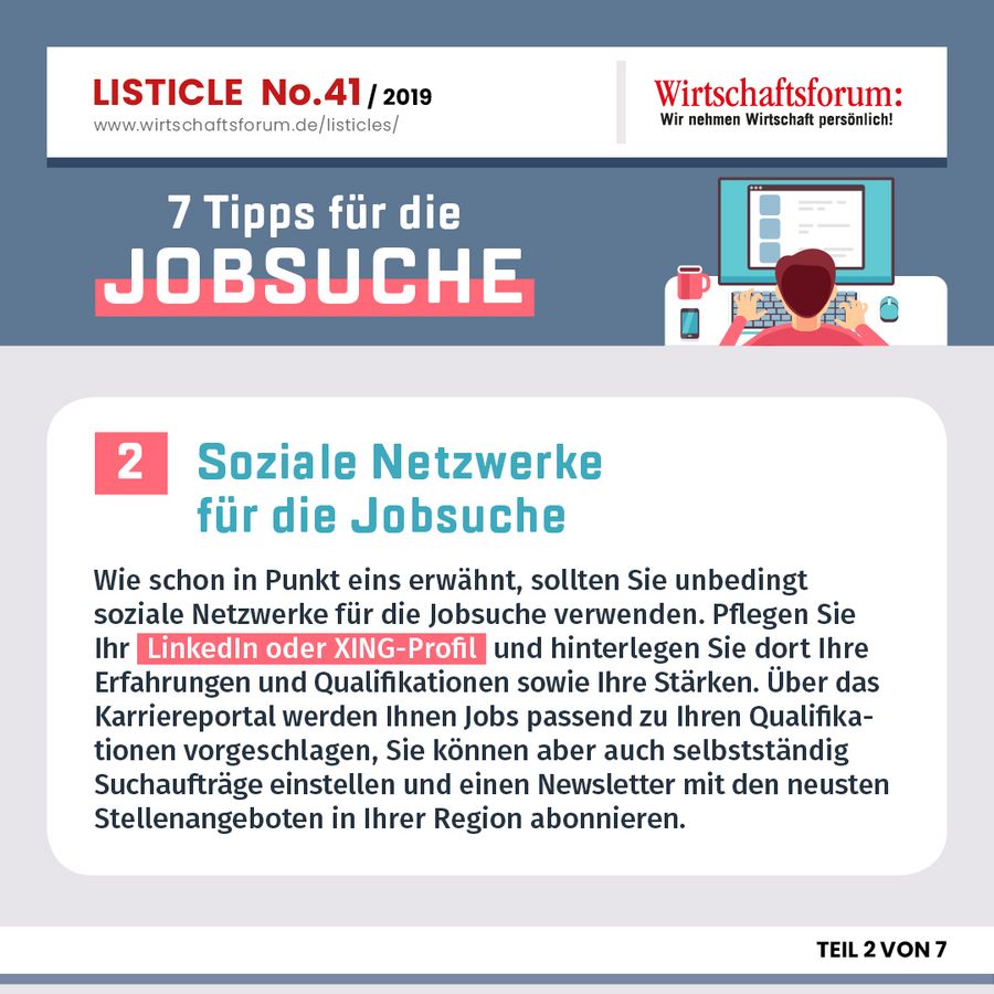 Soziale Netzwerke für die Jobsuche 