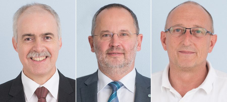 Martin Ködding, Geschäftsführer, Wilfried Imhof, Verwaltungsdirektor und Prokurist sowie Werner Hampe, Leiter Kommunikation und Öffentlichkeitsarbeit der Klinikum Bad Hersfeld GmbH (von links)