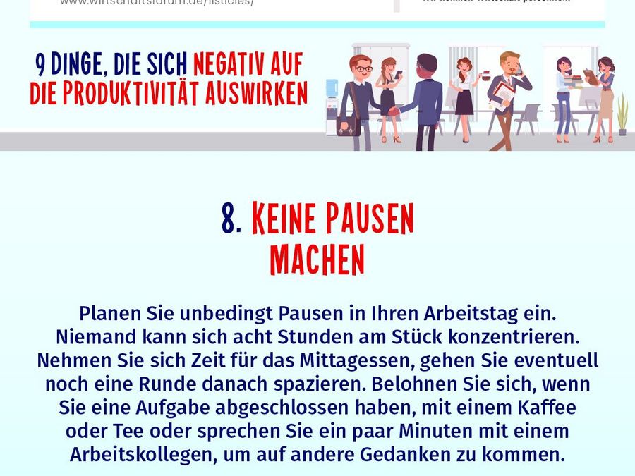 Keine Pausen machen