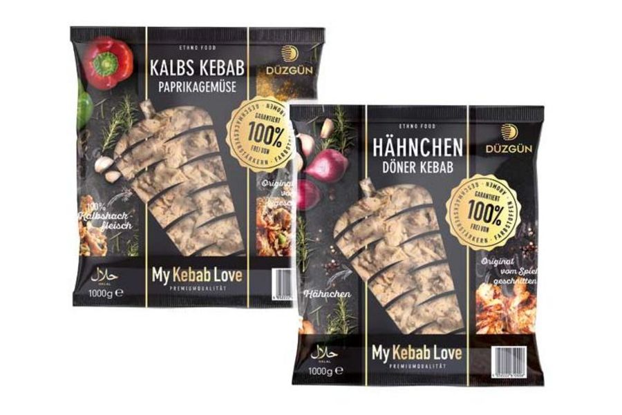 Düzgün Food Kalbs-Kebab und Hähnchen-Kebab