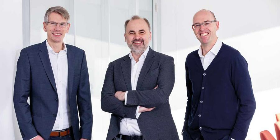 Crowdfox Führungstrio: CTO Sven Kroll, CEO Dirk Schäfer und CFO Frits Verheesen (v.l.)
