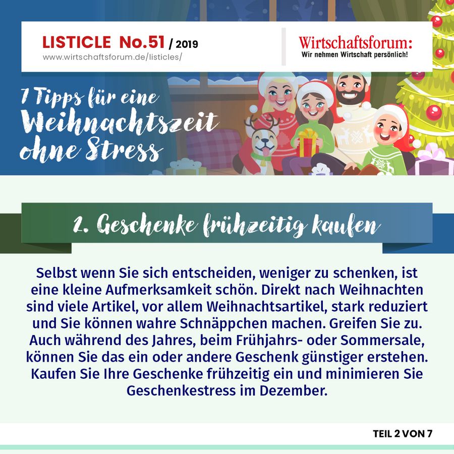 7 Tipps für eine Weihnachtszeit ohne Stress - Geschenke frühzeitig kaufen 